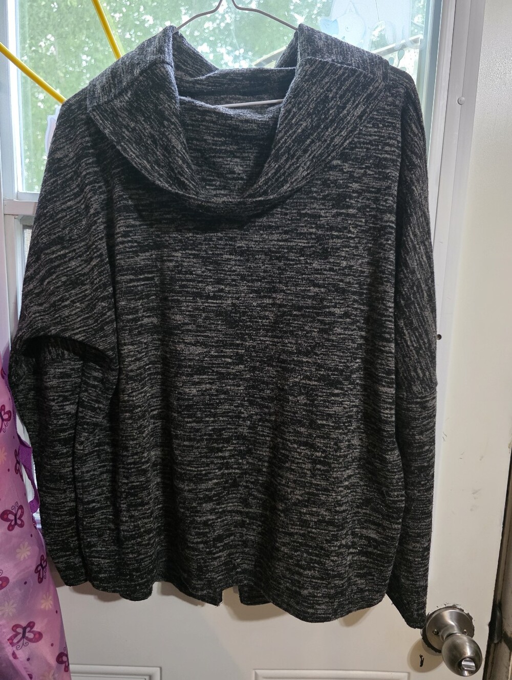 Charlies Black Heather Cowl Neck Sweater